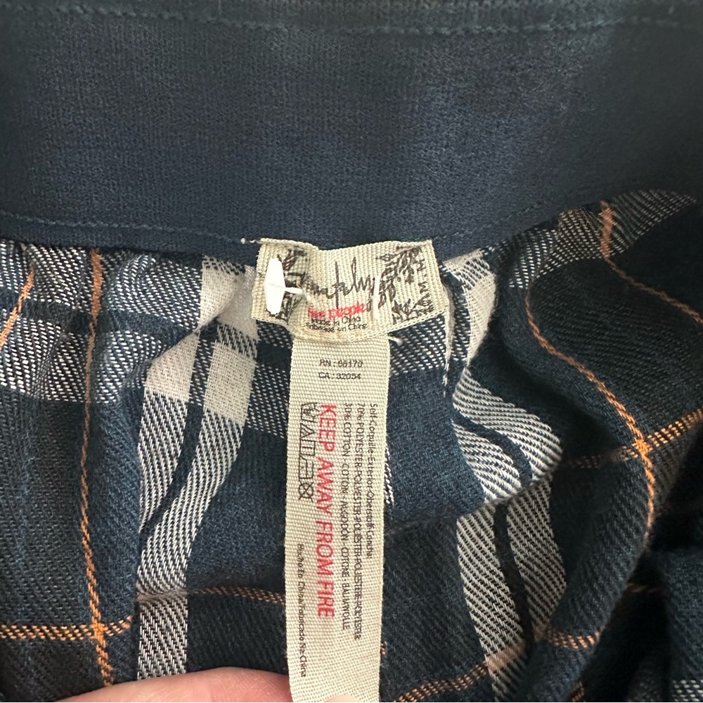 Free People Blue Plaid Women Shorts - Picture 5 of 7